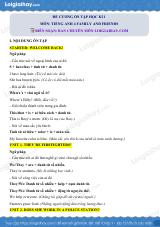 Đề cương ôn tập HK1 Tiếng Anh 4 Family and Friends Chân trời sáng tạo có đáp án
